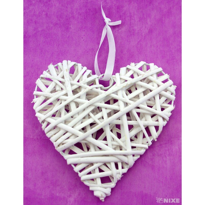 SRDCE ZÁVĚS 20cm*BÍLÁ