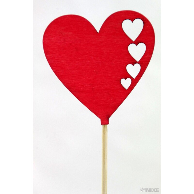ZÁPICH SRDCE 5ks 6x20cm*ČERVENÁ