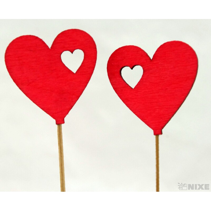 ZÁPICH SRDCE 5ks 5x18cm*ČERVENÁ