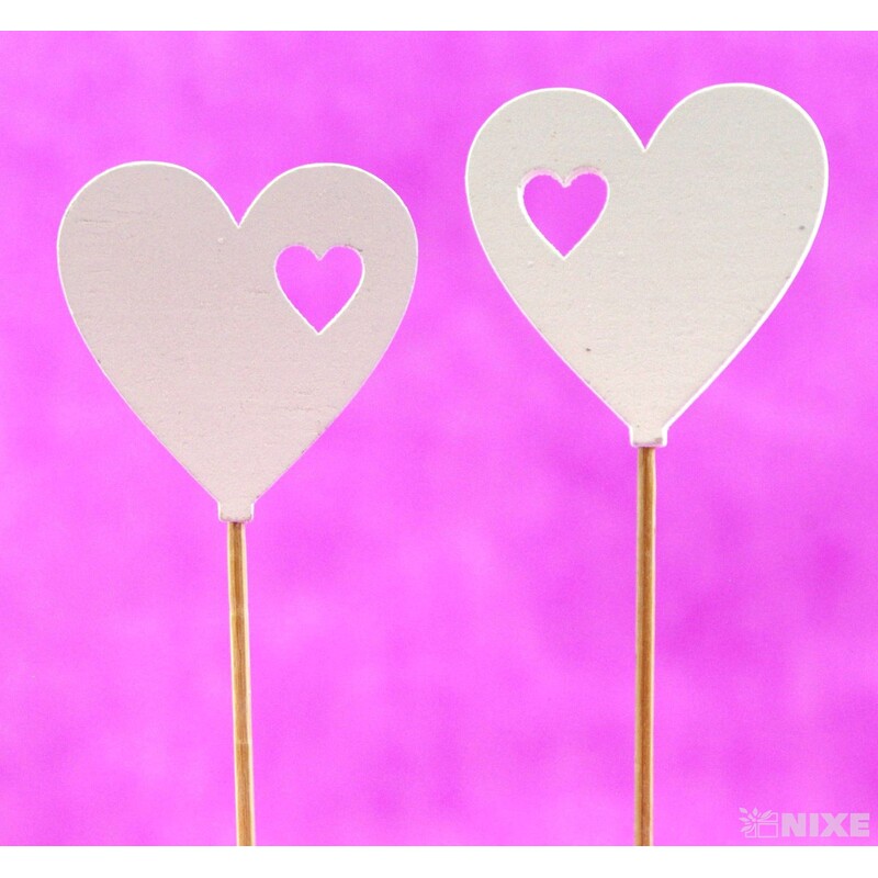 ZÁPICH SRDCE 5ks 5x18cm*BÍLÁ