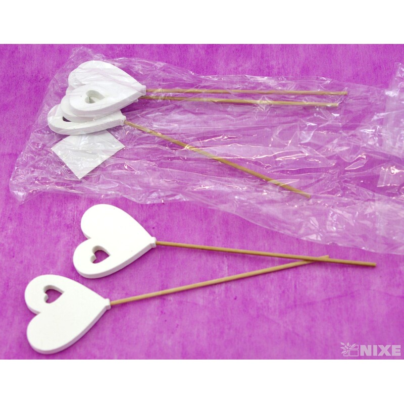 ZÁPICH SRDCE 5ks 5x18cm*BÍLÁ