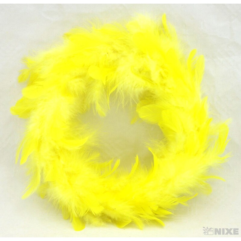 VĚNEC PEŘÍ 19cm*ŽLUTÁ