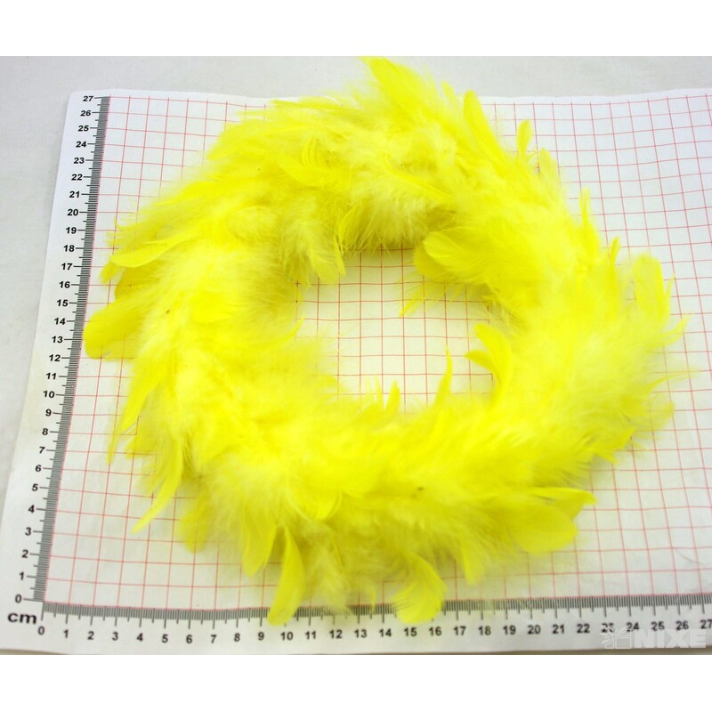 VĚNEC PEŘÍ 19cm*ŽLUTÁ