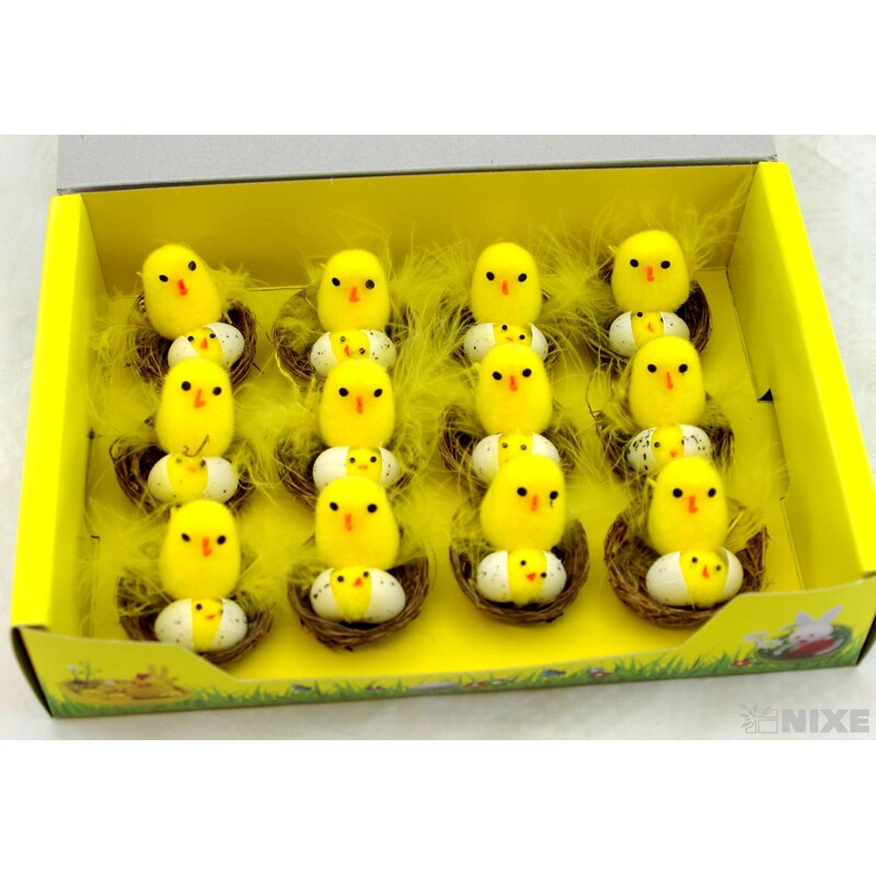 KUŘÁTKA 3cm 12ks*ŽLUTÁ