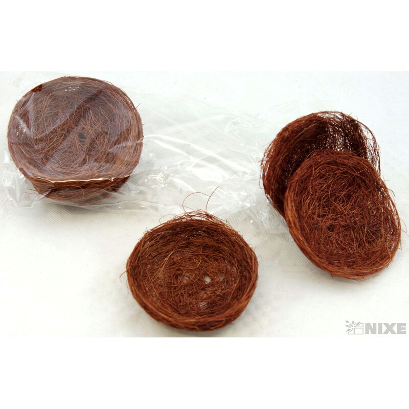 HNÍZDO 7cm 6ks*HNĚDÁ
