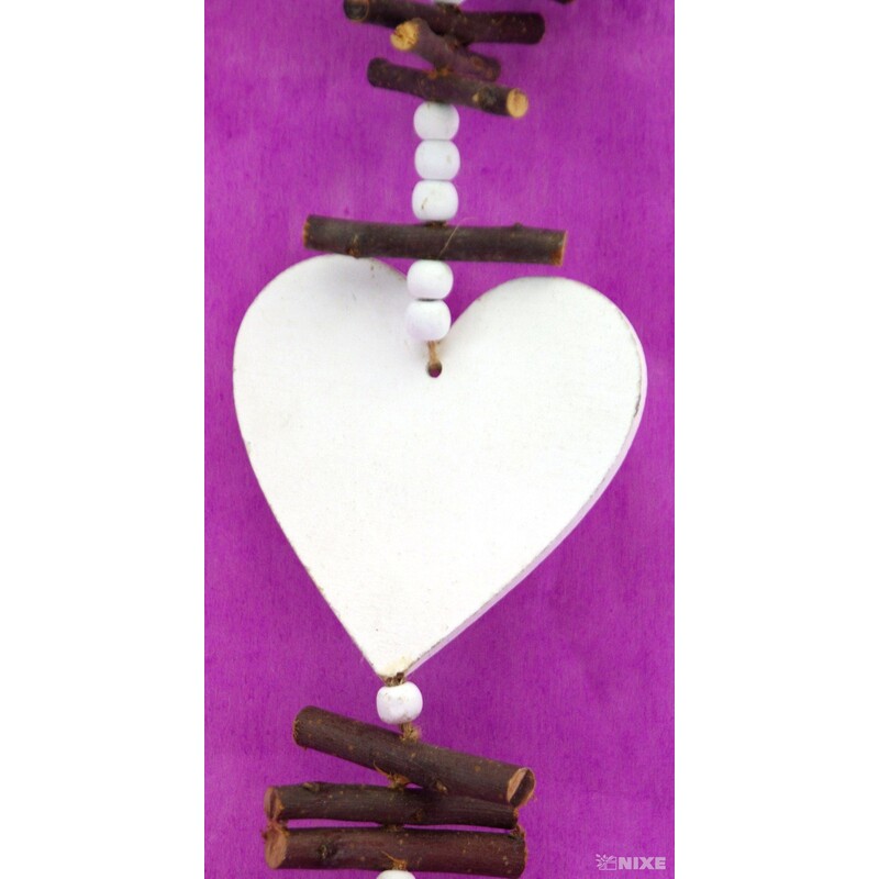 SRDCE NA PROVÁZKU 10x35cm*BÍLÁ