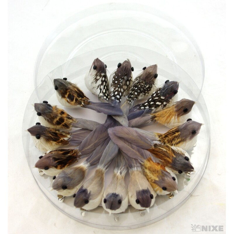 PTÁČEK  KLIPS 7cm 16ks*PŘÍRODNÍ