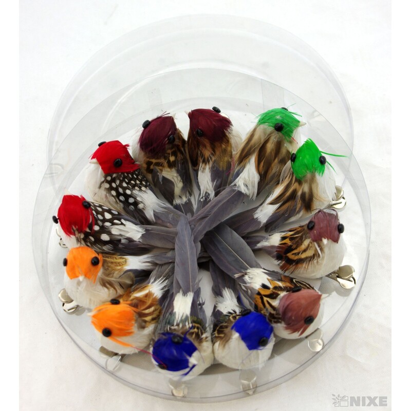 PTÁČEK  KLIPS 8cm 12ks*MIX BAREV