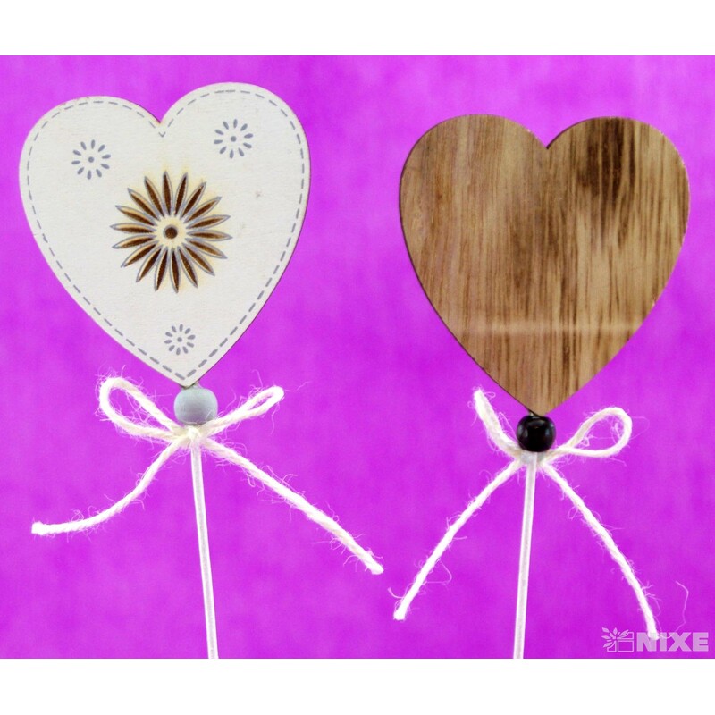 ZÁPICH D SRDCE 7x27cm 6ks*MIX BAREV