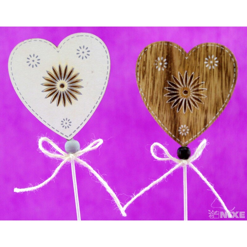 ZÁPICH D SRDCE 7x27cm 6ks*MIX BAREV