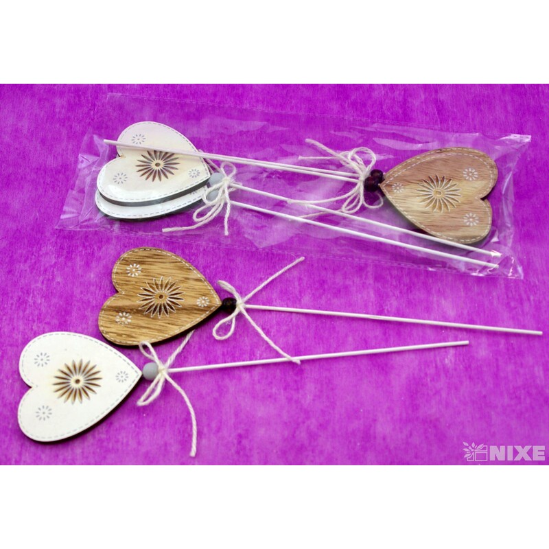 ZÁPICH D SRDCE 7x27cm 6ks*MIX BAREV