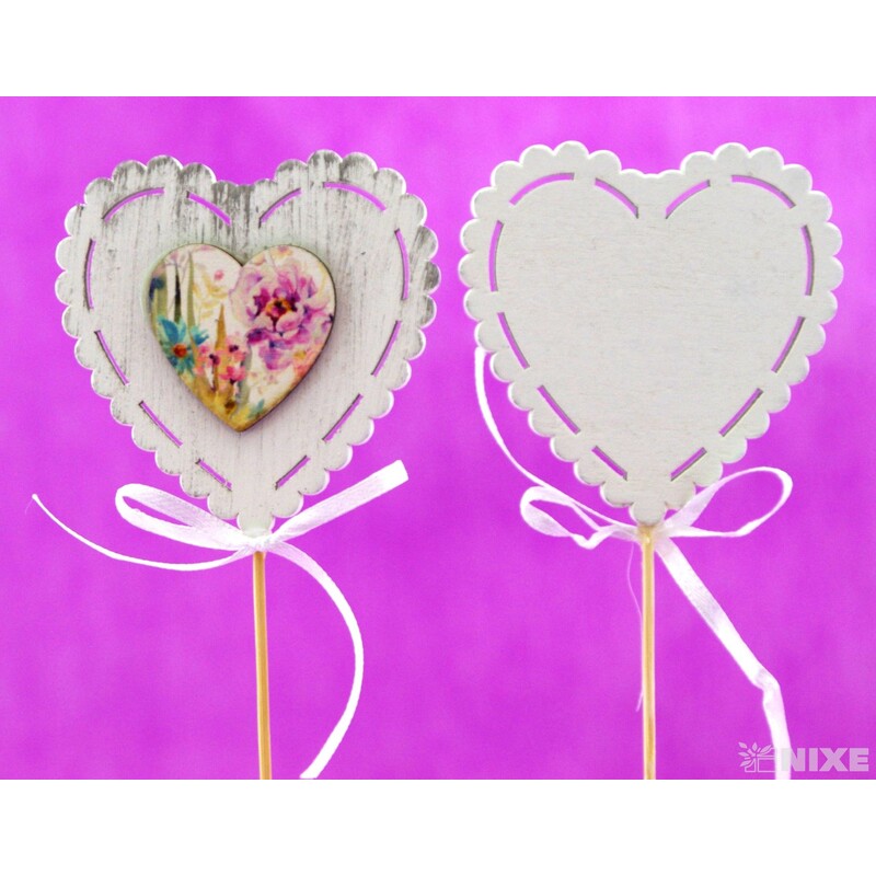 ZÁPICH D SRDCE 7x27cm 6ks*BÍLÁ