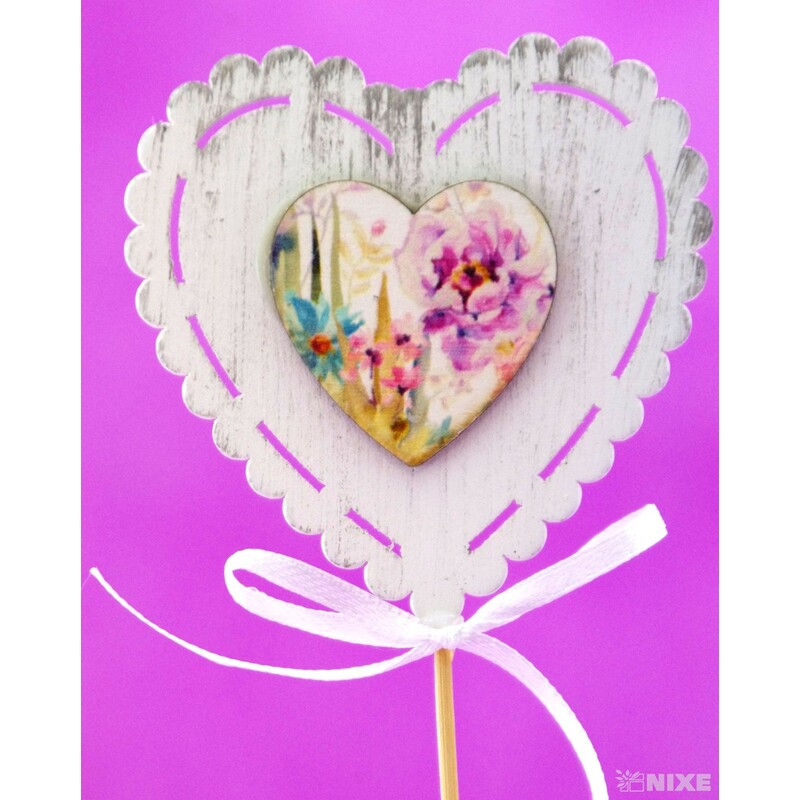 ZÁPICH D SRDCE 7x27cm 6ks*BÍLÁ