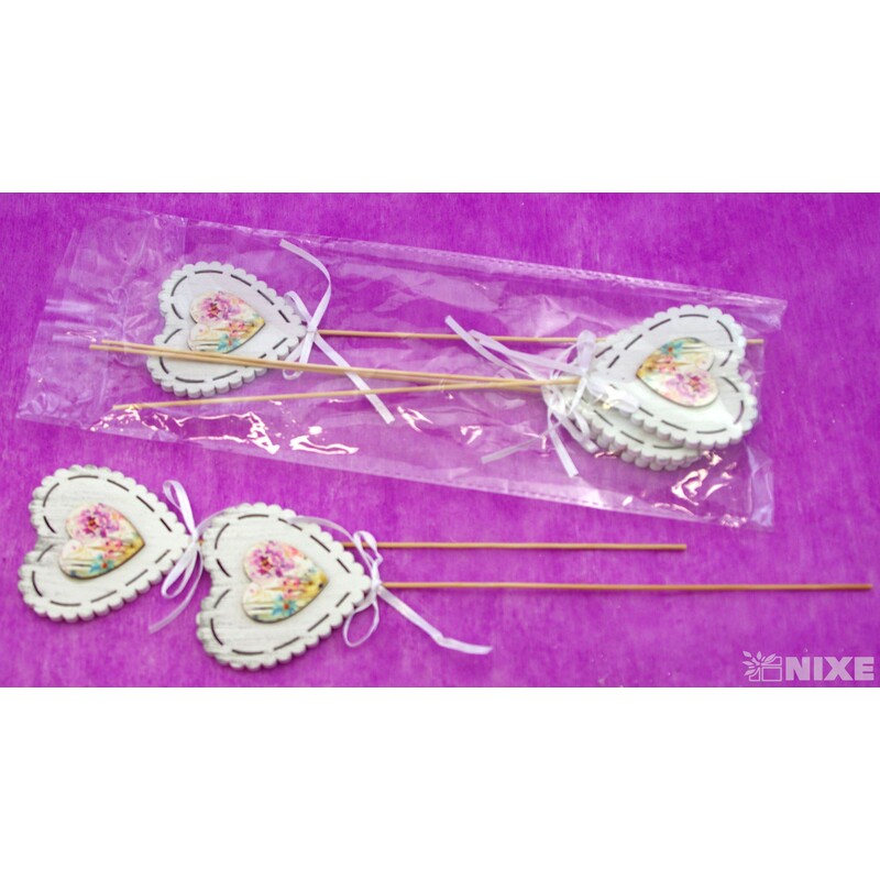 ZÁPICH D SRDCE 7x27cm 6ks*BÍLÁ