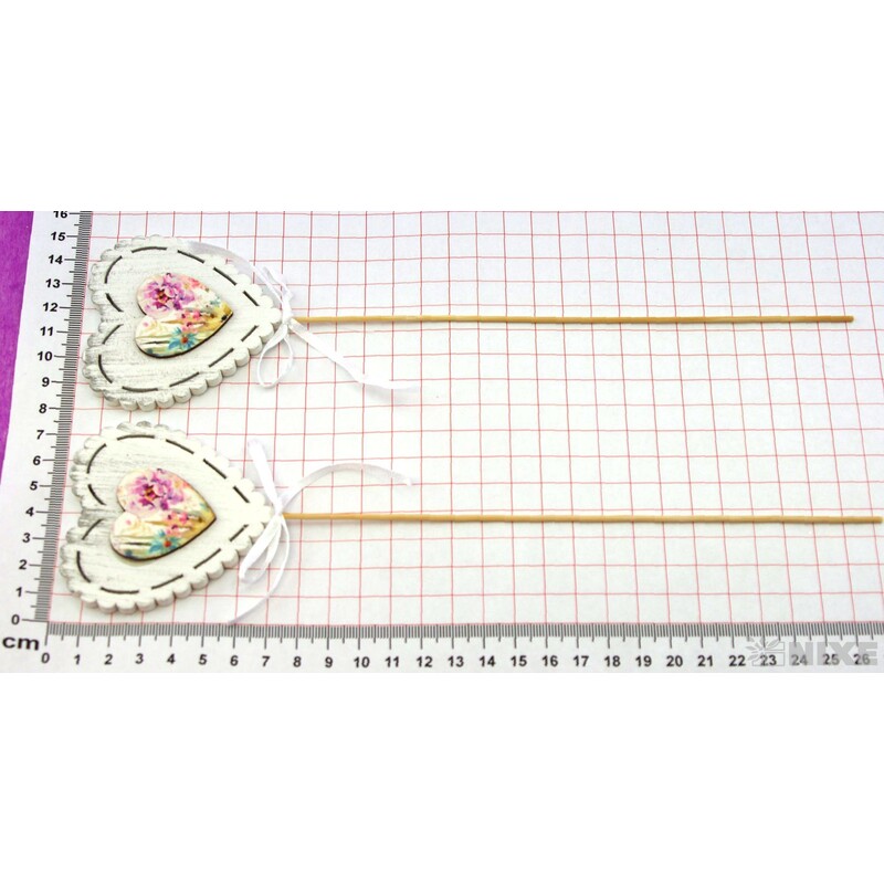 ZÁPICH D SRDCE 7x27cm 6ks*BÍLÁ