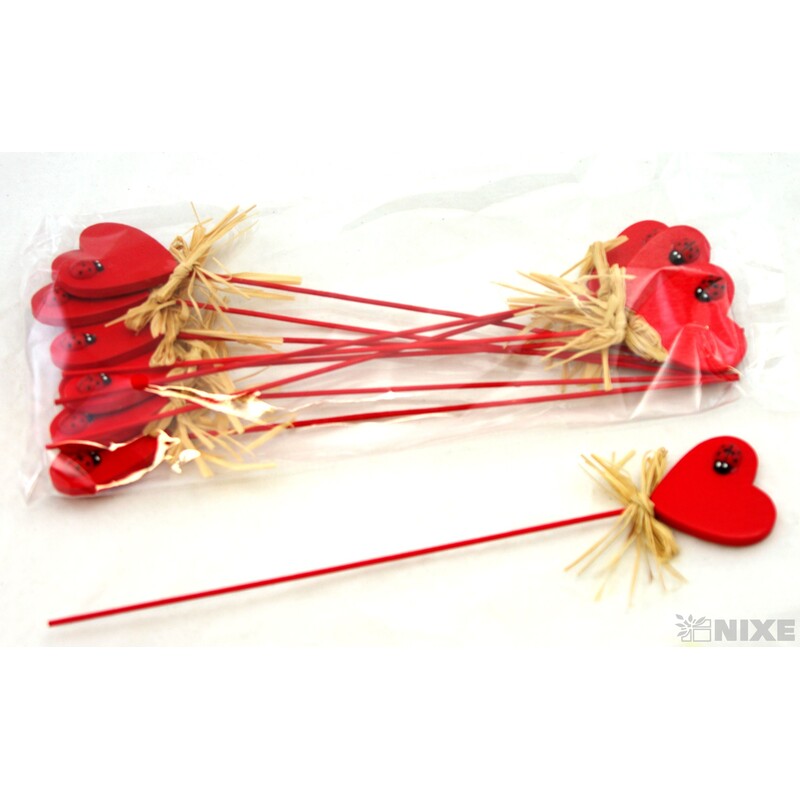 ZÁPICH SRDCE 4x24cm 12ks*ČERVENÁ