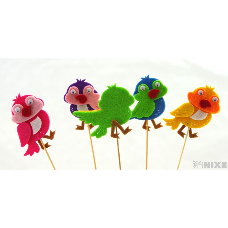 ZÁPICH FILC PTÁČEK 7x30cm 10ks*MIX BAREV