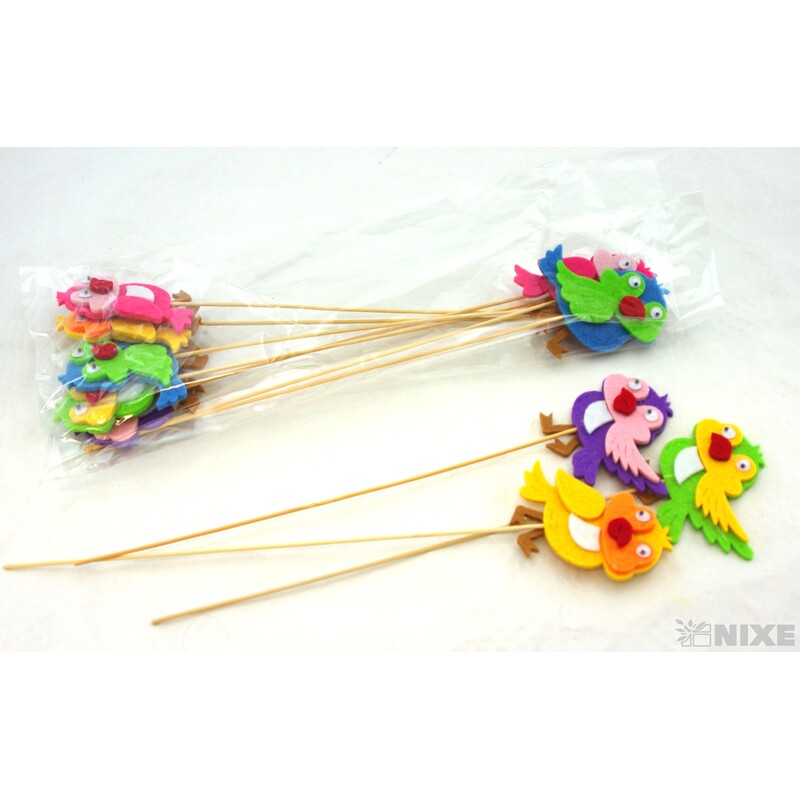 ZÁPICH FILC PTÁČEK 7x30cm 10ks*MIX BAREV