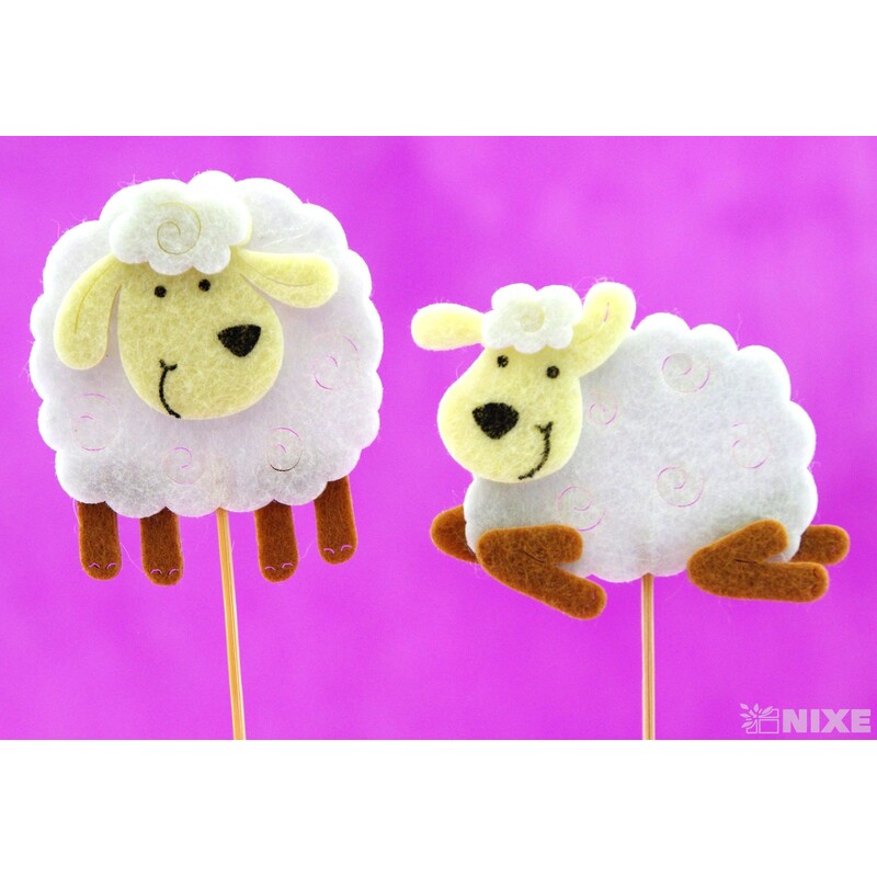 ZÁPICH FILC OVEČKA 6x30cm 10ks*BÍLÁ