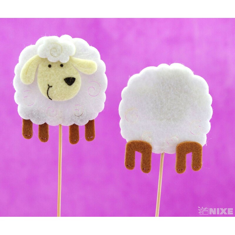 ZÁPICH FILC OVEČKA 6x30cm 10ks*BÍLÁ