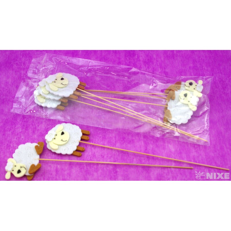 ZÁPICH FILC OVEČKA 6x30cm 10ks*BÍLÁ