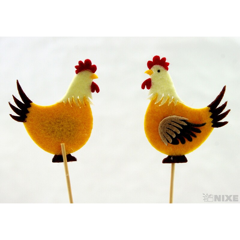 ZÁPICH FILC KOHOUT 6x31x6,5cm 6ks*MIX BAREV