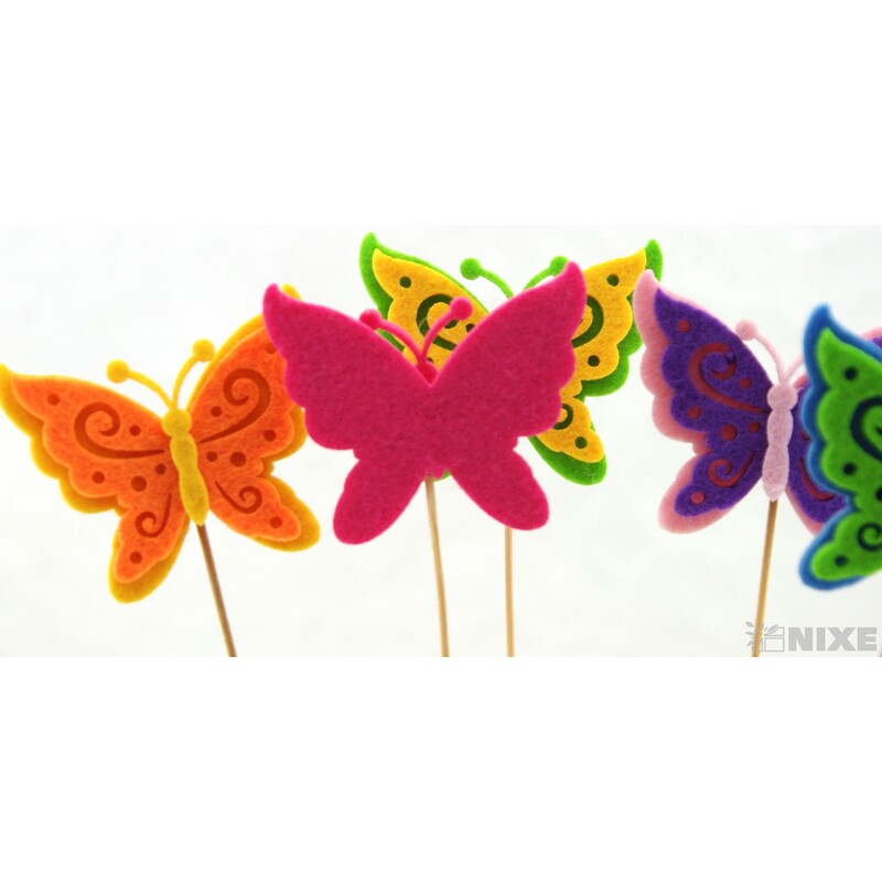 ZÁPICH FILC MOTÝL 7x28cm 10ks*MIX BAREV