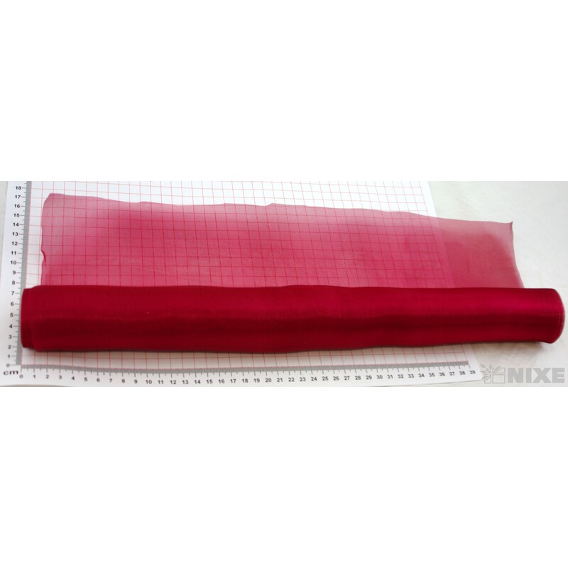 ORGANZA SATÉN 47cmx10m*BORDOVÁ