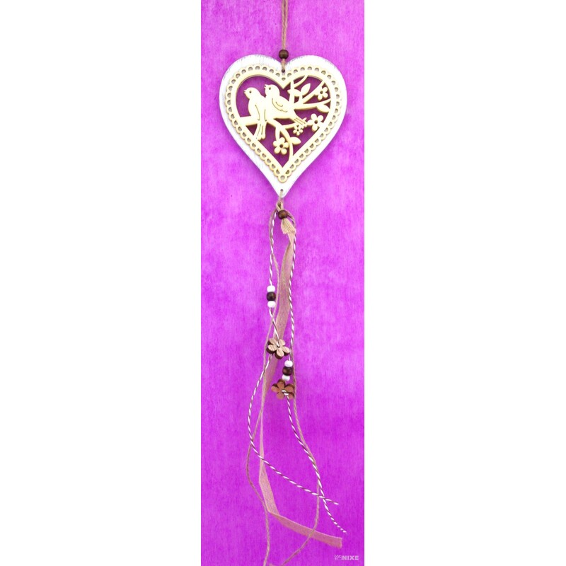 ZÁVĚS SRDCE 14x60cm*BÍLÁ