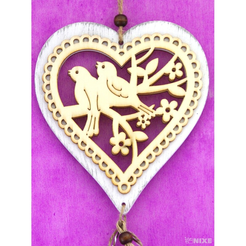 ZÁVĚS SRDCE 14x60cm*BÍLÁ