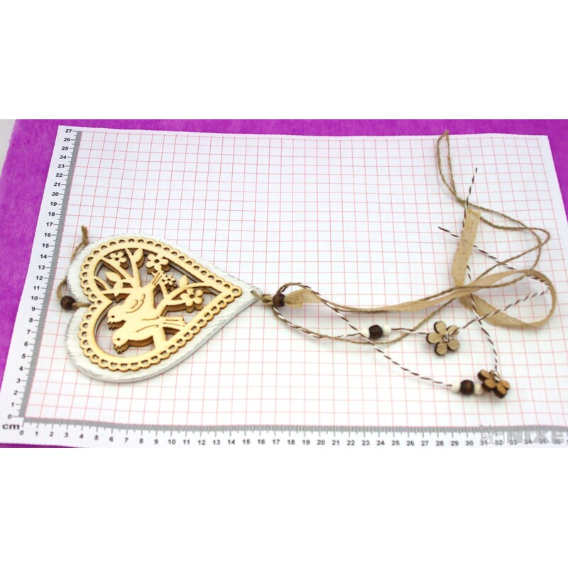 ZÁVĚS SRDCE 14x60cm*BÍLÁ