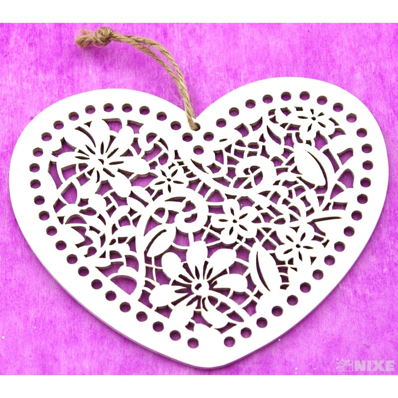 ZÁVĚS SRDCE 13x16cm*BÍLÁ