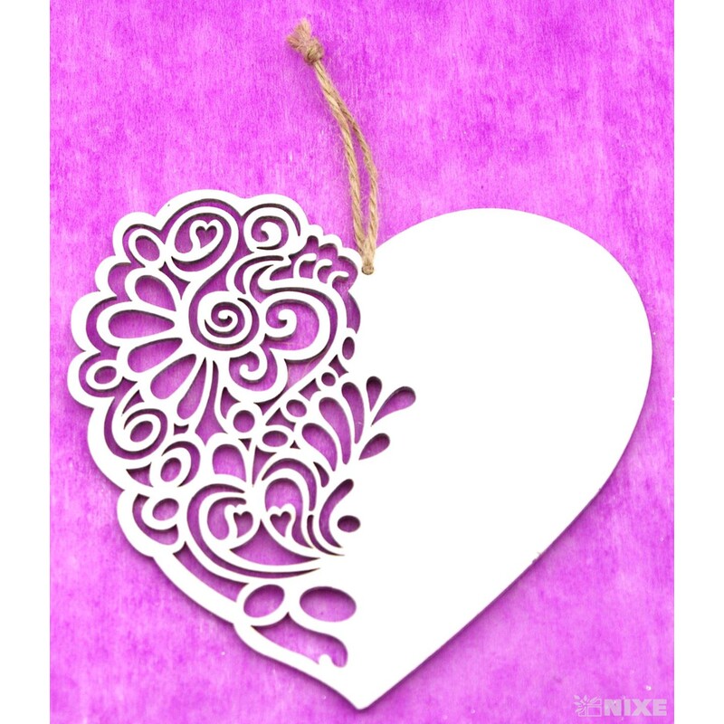 ZÁVĚS SRDCE 13x16cm*BÍLÁ