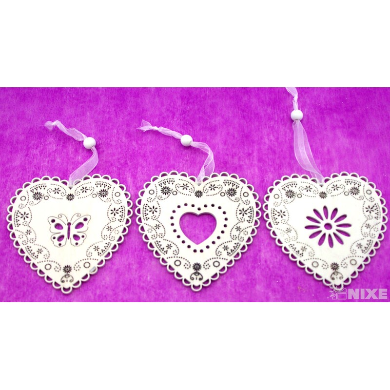 ZÁVĚS SRDCE 13x23cm*BÍLÁ