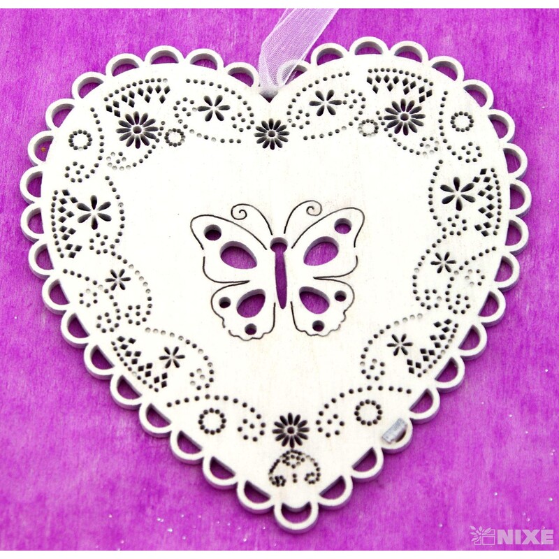 ZÁVĚS SRDCE 13x23cm*BÍLÁ