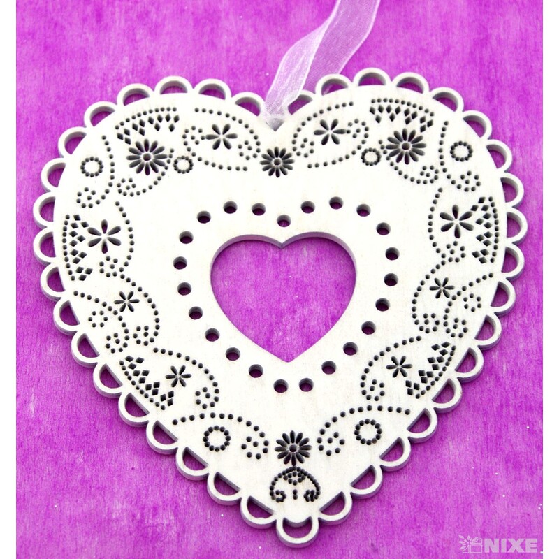 ZÁVĚS SRDCE 13x23cm*BÍLÁ