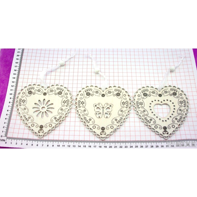 ZÁVĚS SRDCE 13x23cm*BÍLÁ