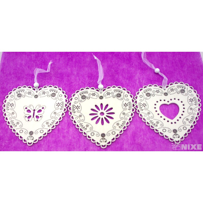 ZÁVĚS SRDCE 16x22cm*BÍLÁ