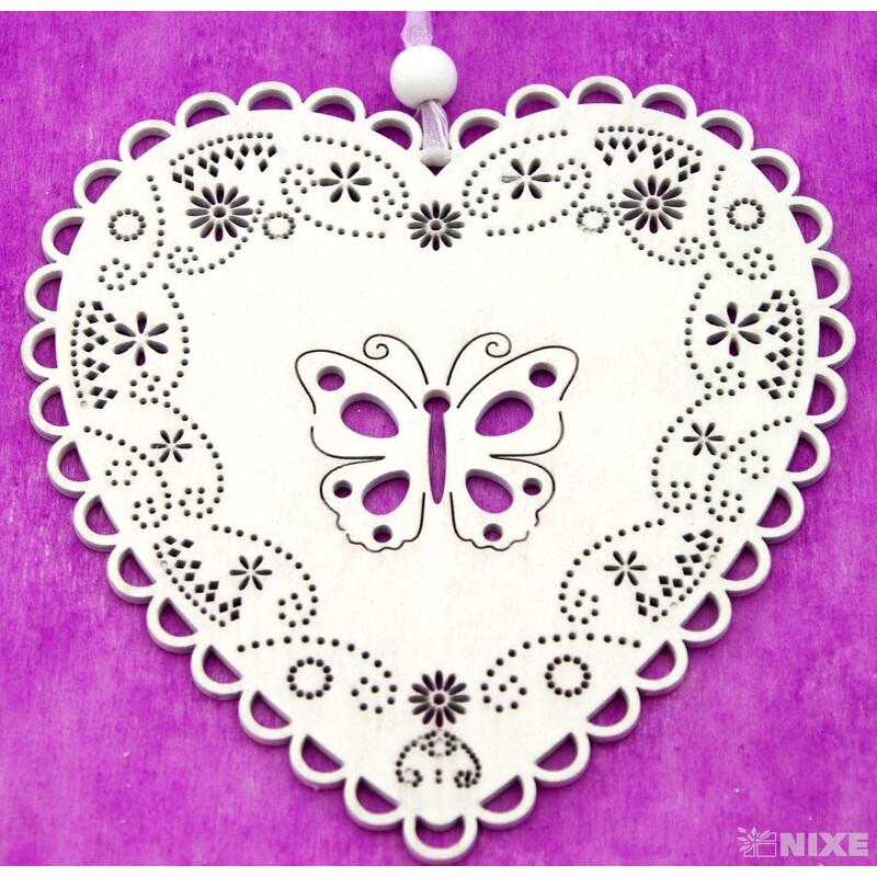 ZÁVĚS SRDCE 16x22cm*BÍLÁ