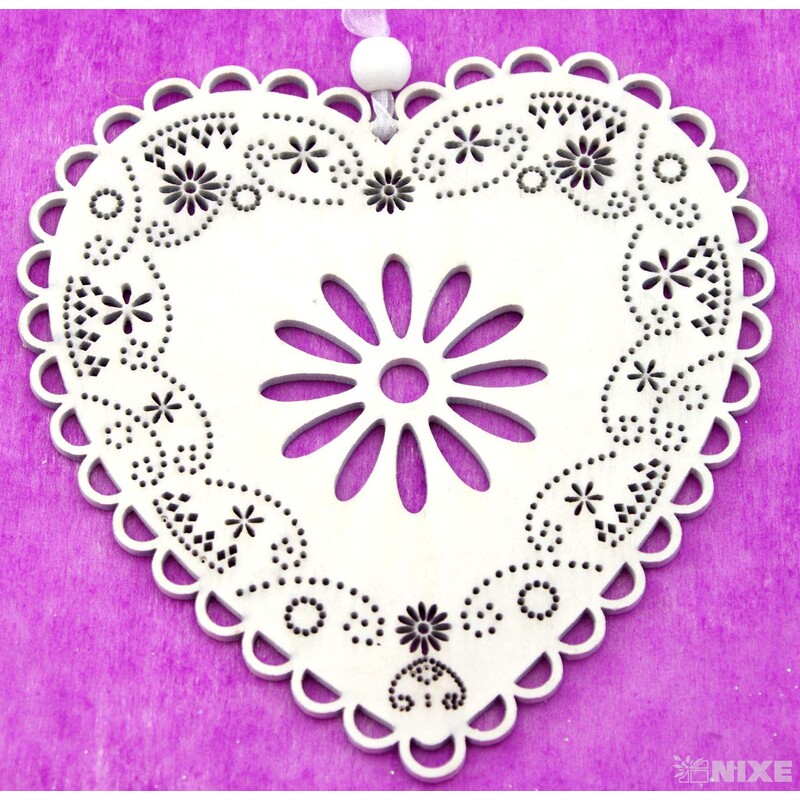 ZÁVĚS SRDCE 16x22cm*BÍLÁ