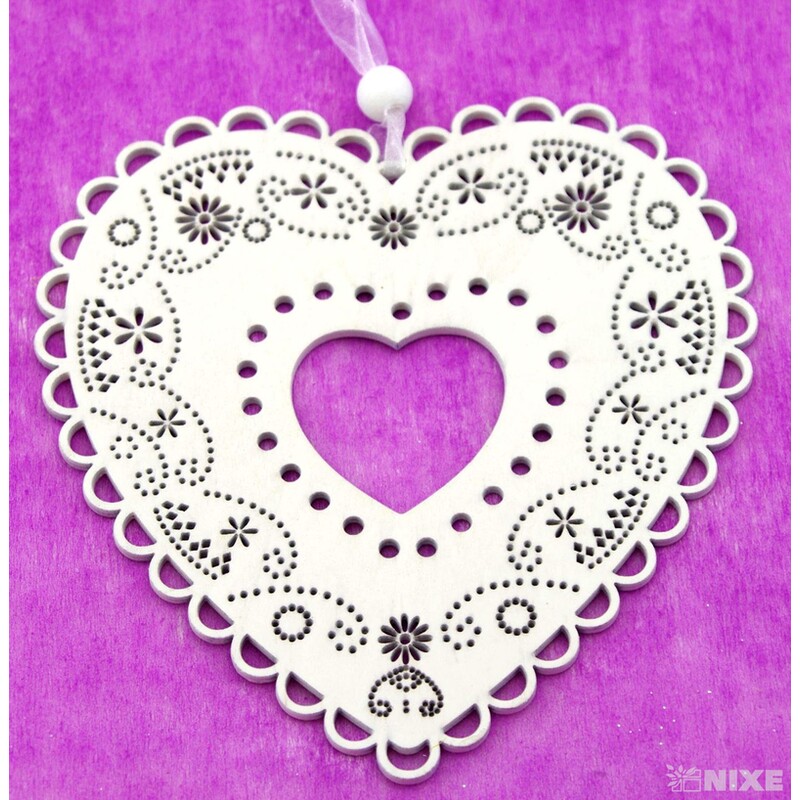 ZÁVĚS SRDCE 16x22cm*BÍLÁ