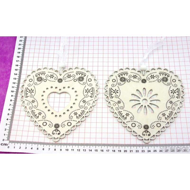 ZÁVĚS SRDCE 16x22cm*BÍLÁ