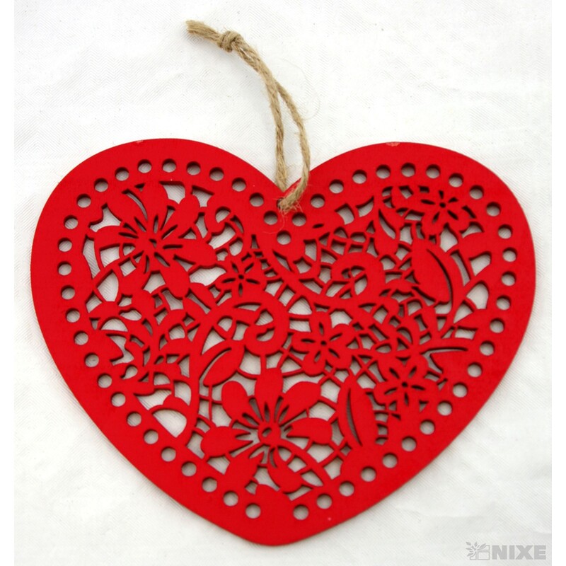 ZÁVĚS SRDCE 13x16cm*ČERVENÁ