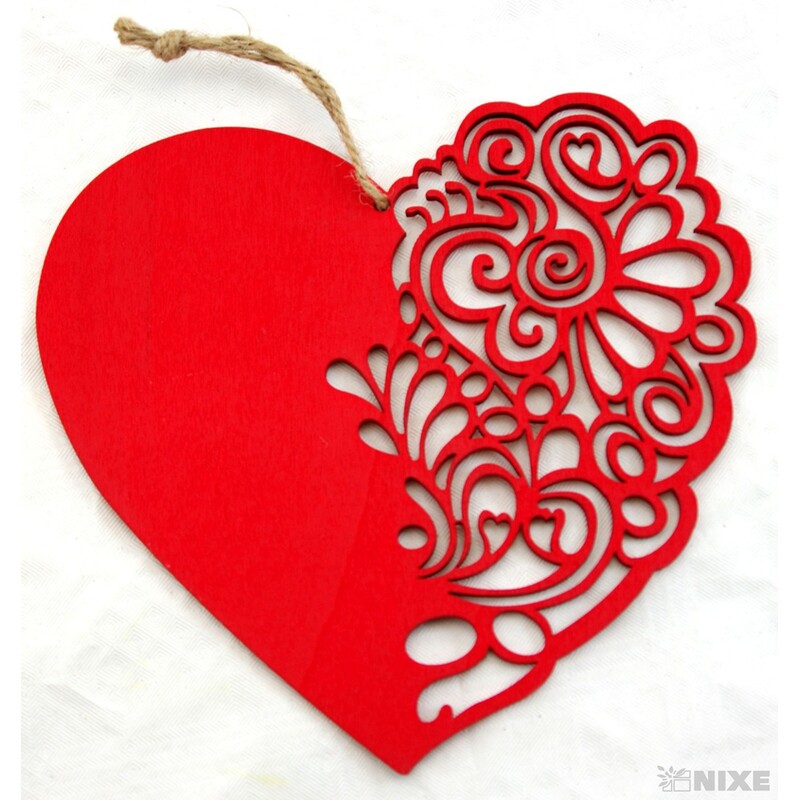 ZÁVĚS SRDCE 13x16cm*ČERVENÁ