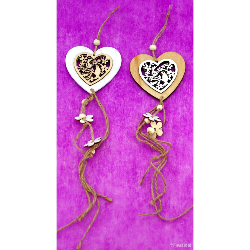 ZÁVĚS D SRDCE 8x22cm*MIX BAREV