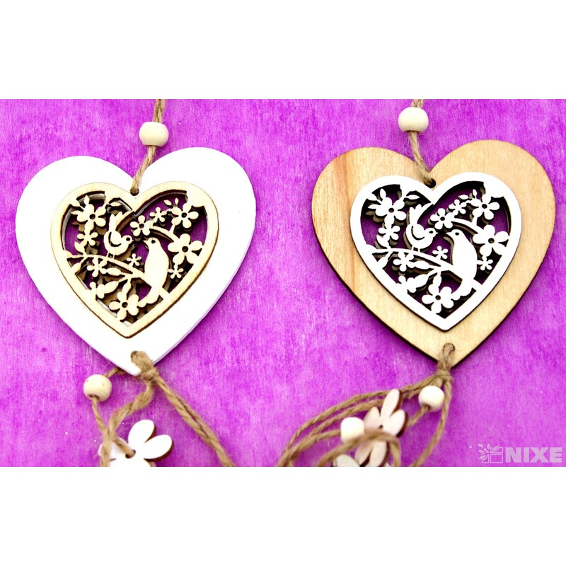 ZÁVĚS D SRDCE 8x22cm*MIX BAREV