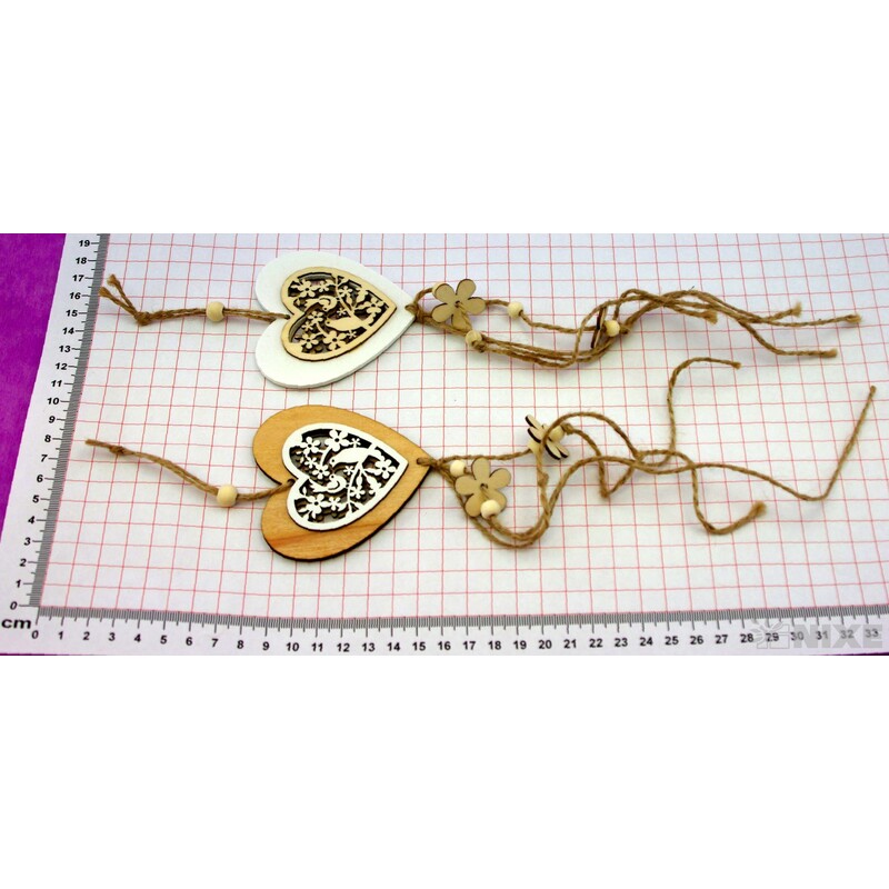 ZÁVĚS D SRDCE 8x22cm*MIX BAREV