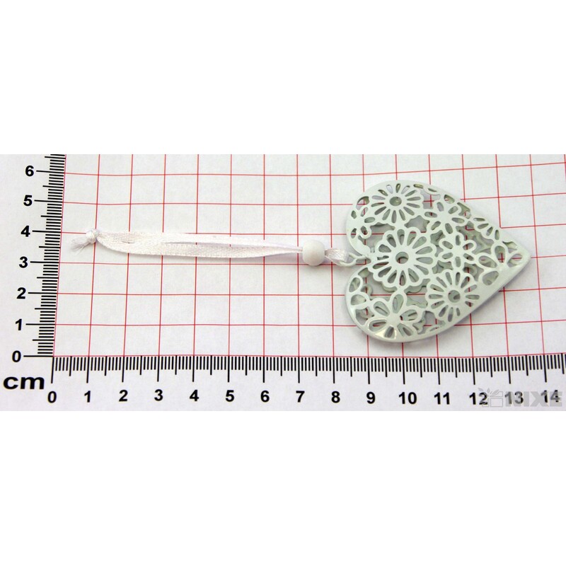 ZÁVĚS SRDCE PLECH 5cm 3ks*BÍLÁ