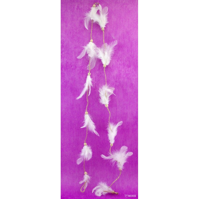 GIRLANDA PEŘÍČKA 120cm*BÍLÁ