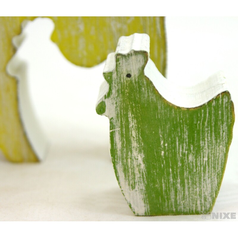 SLEPICE DŘEVO 14x10cm*MIX BAREV